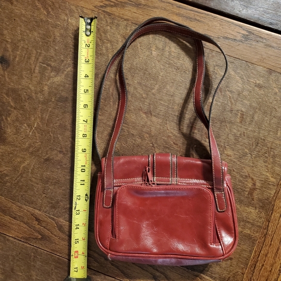 Red double strap handbag - Picture 3 of 7